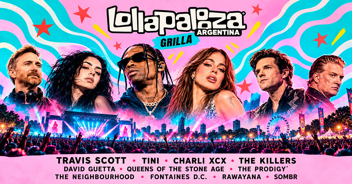 Lollapalooza Argentina 2027 anunció su grilla: Travis Scott, Charli XCX, The Killers y Tini encabezan el lineup - Imagen 1