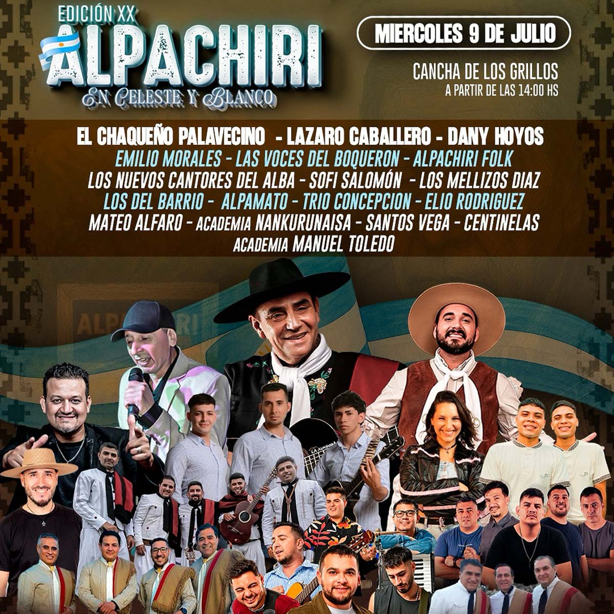 Grilla Artistas Festival Alpachiri En Celeste Y Blanco 2025