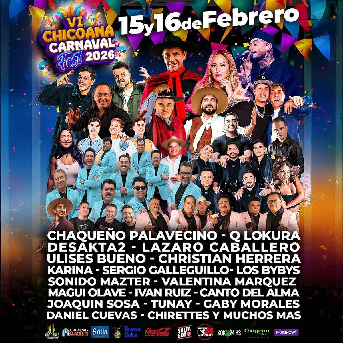 Grilla Artistas Chicoana Carnaval Fest 2026