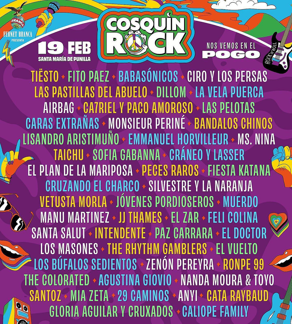 Grilla Cosquín Rock 2023 - Line Up Día Domingo 19 de Febrero de 2023