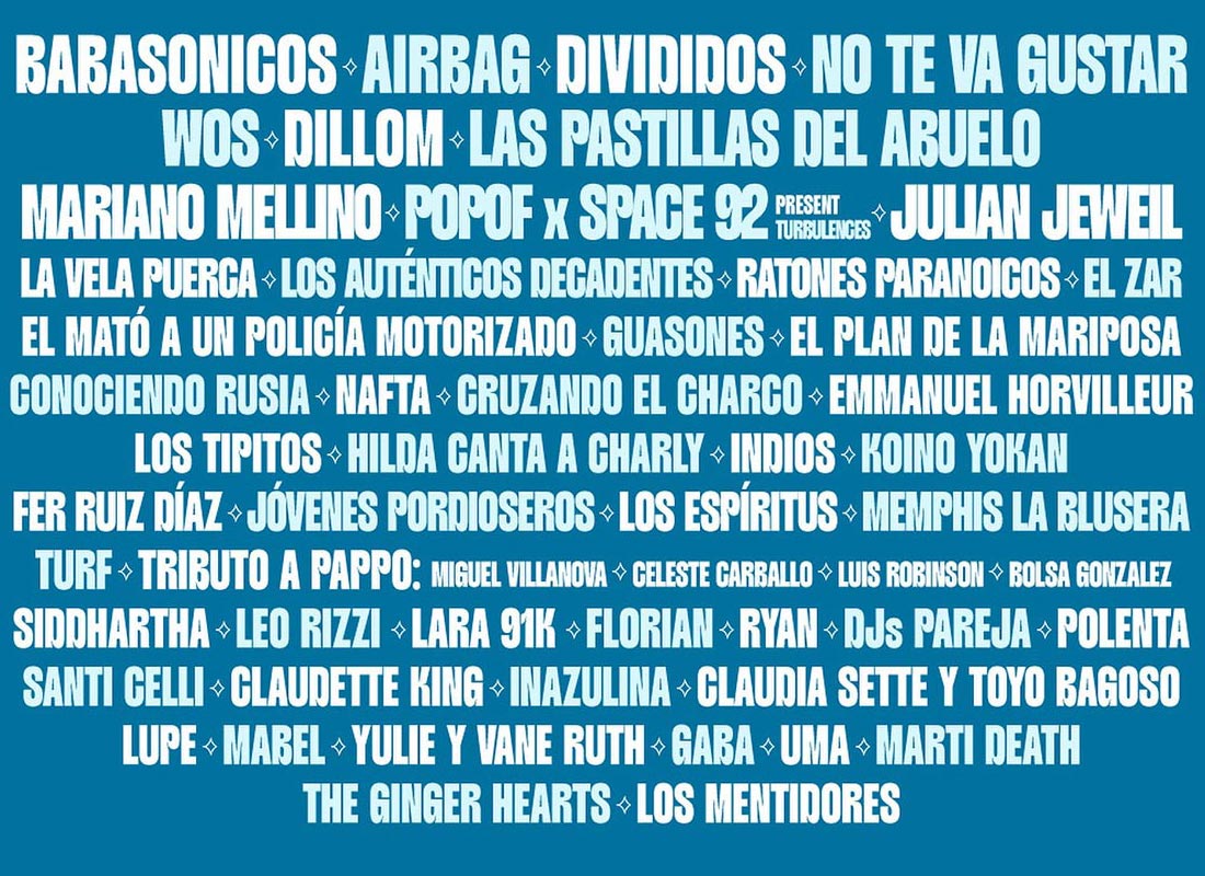 Grilla Cosquín Rock 2025 - Line Up Día Sábado 15 de Febrero de 2025
