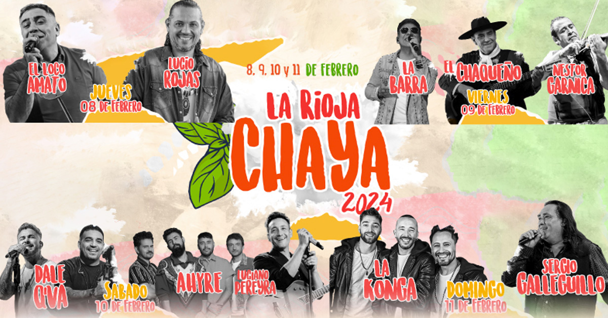 Grilla Artistas Festival La Rioja Chaya 2024