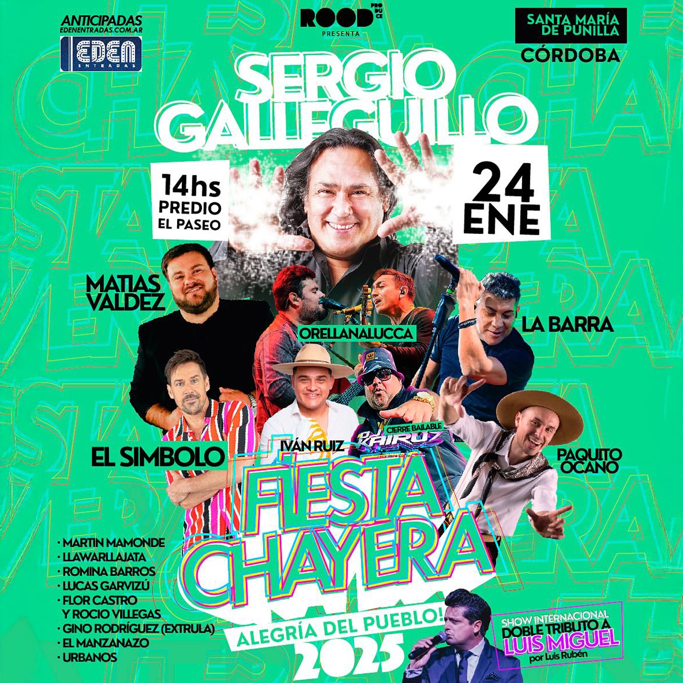 Grilla Artistas Fiesta Chayera 2025 Santa María de Punilla