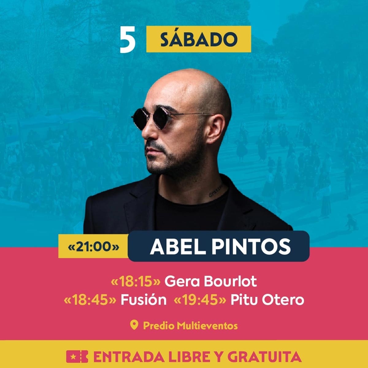 Grilla Artistas Fiesta de la Colonización de San José sábado 5 de julio de 2025