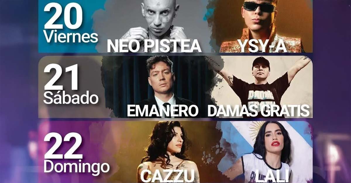 Grilla Artistas Fiesta de la Manzana 2026