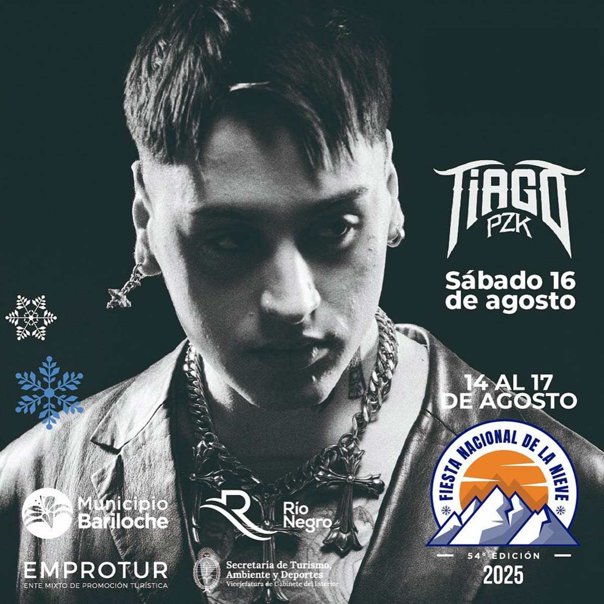 Grilla Artistas Fiesta De La Nieve sábado 16 de agosto de 2025
