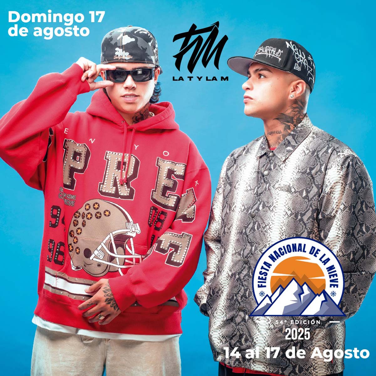 Grilla Artistas Fiesta De La Nieve domingo 17 de agosto de 2025