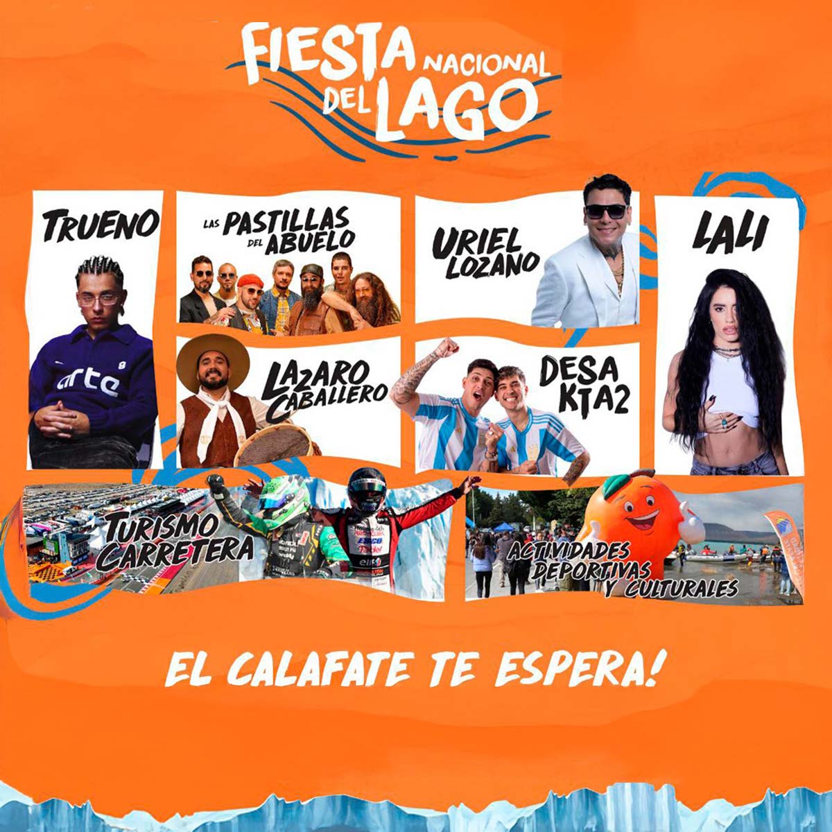 Grilla Artistas Fiesta Del Lago de El Calafate 2026