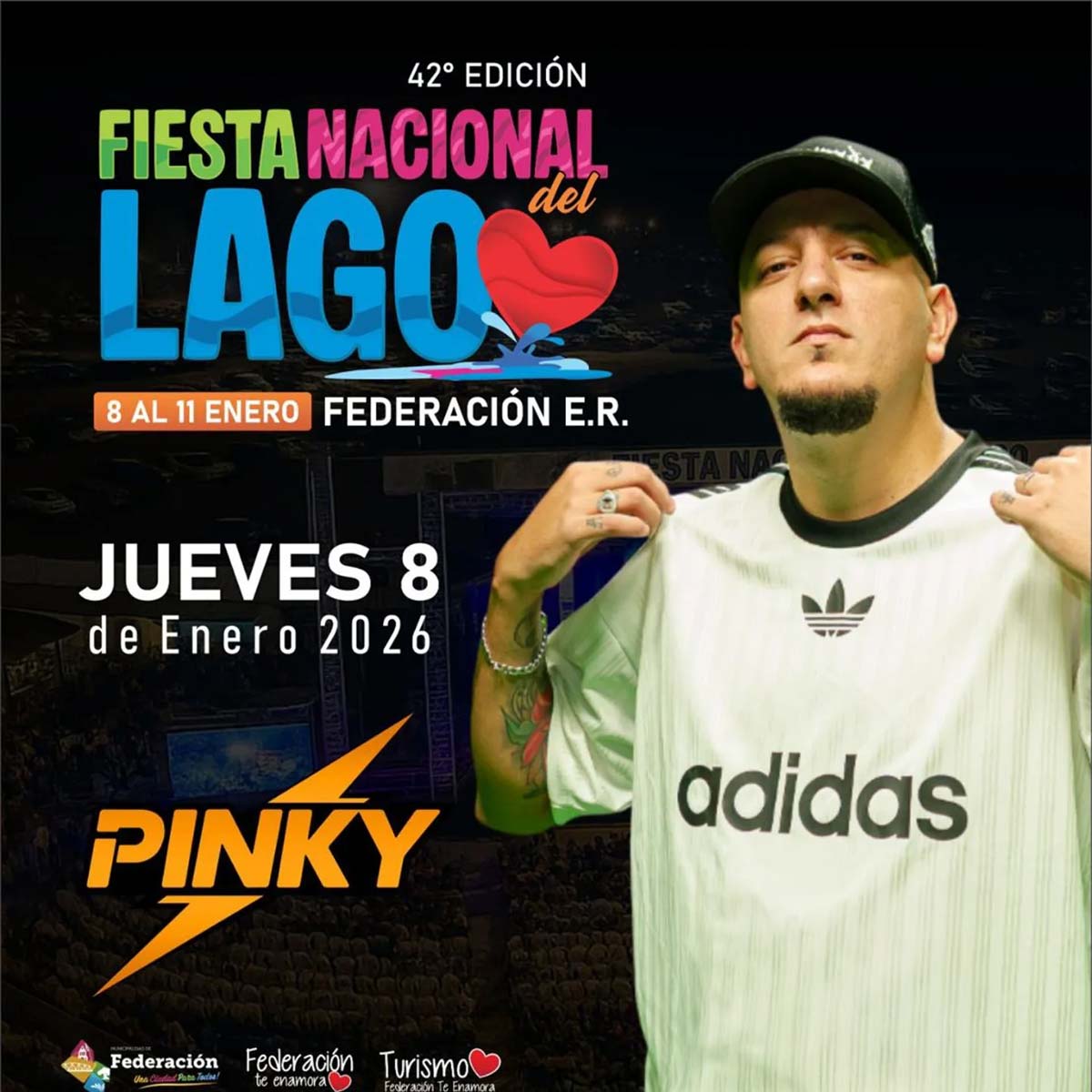 Grilla Artistas Fiesta Del Lago de Federación jueves 8 de enero de 2026