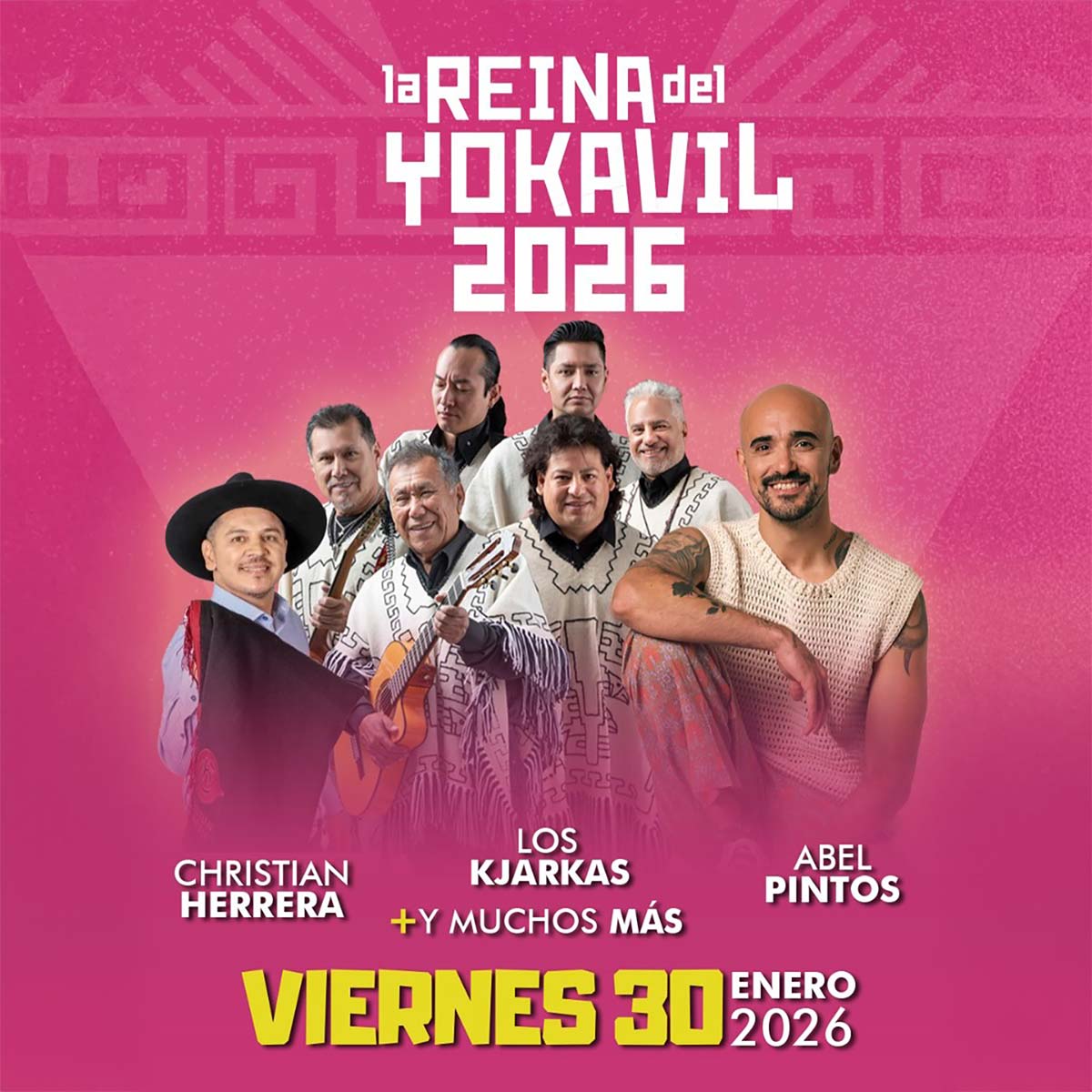 Grilla Artistas Fiesta La Reina Del Yokavil de Santa María viernes 30 de enero de 2026