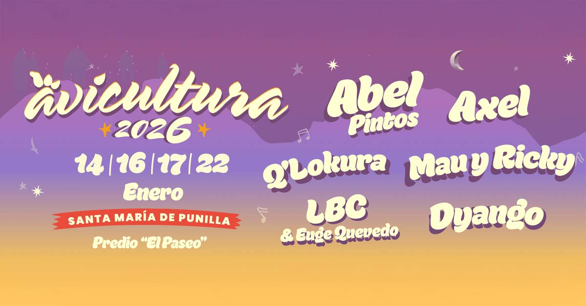 Grilla Artistas Festival Avicultura Santa Maria de Punilla 2026