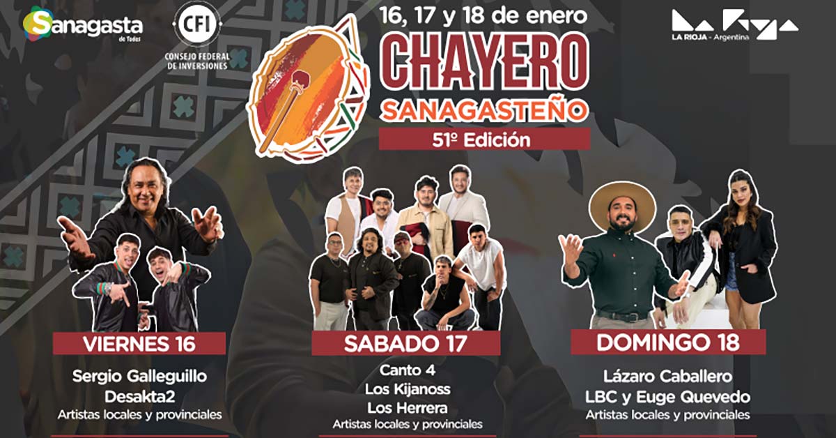 Grilla Artistas Chayero Sanagasteño 2026