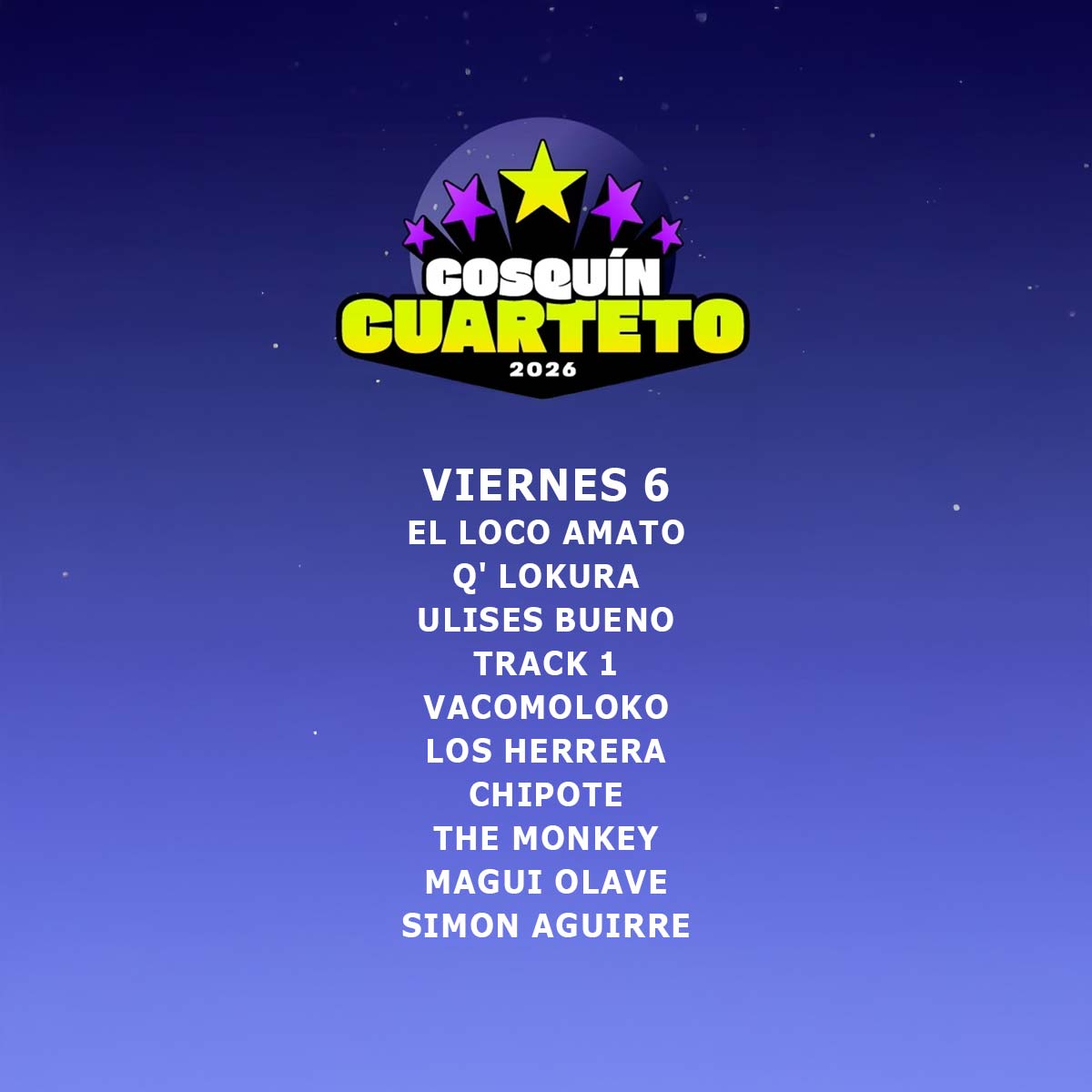 Entradas Cosquin Cuarteto viernes 6 de febrero de 2026