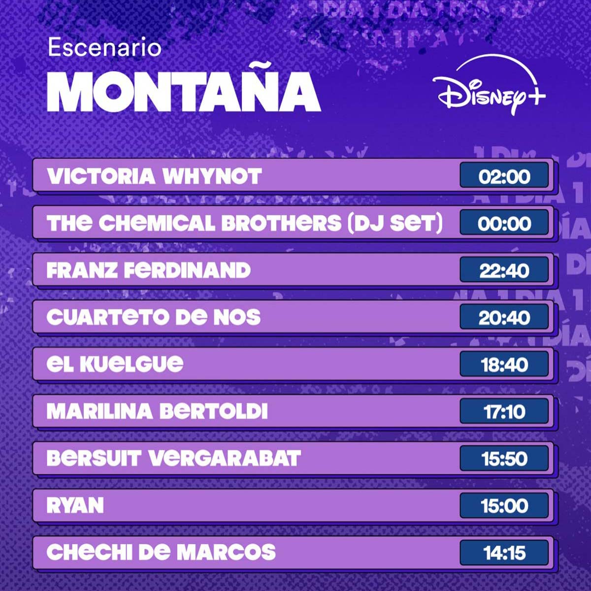 Line Up, Cronograma y Horarios de la Grilla del Día sábado 14 de febrero del Cosquín Rock 2026 - Escenario Montaña