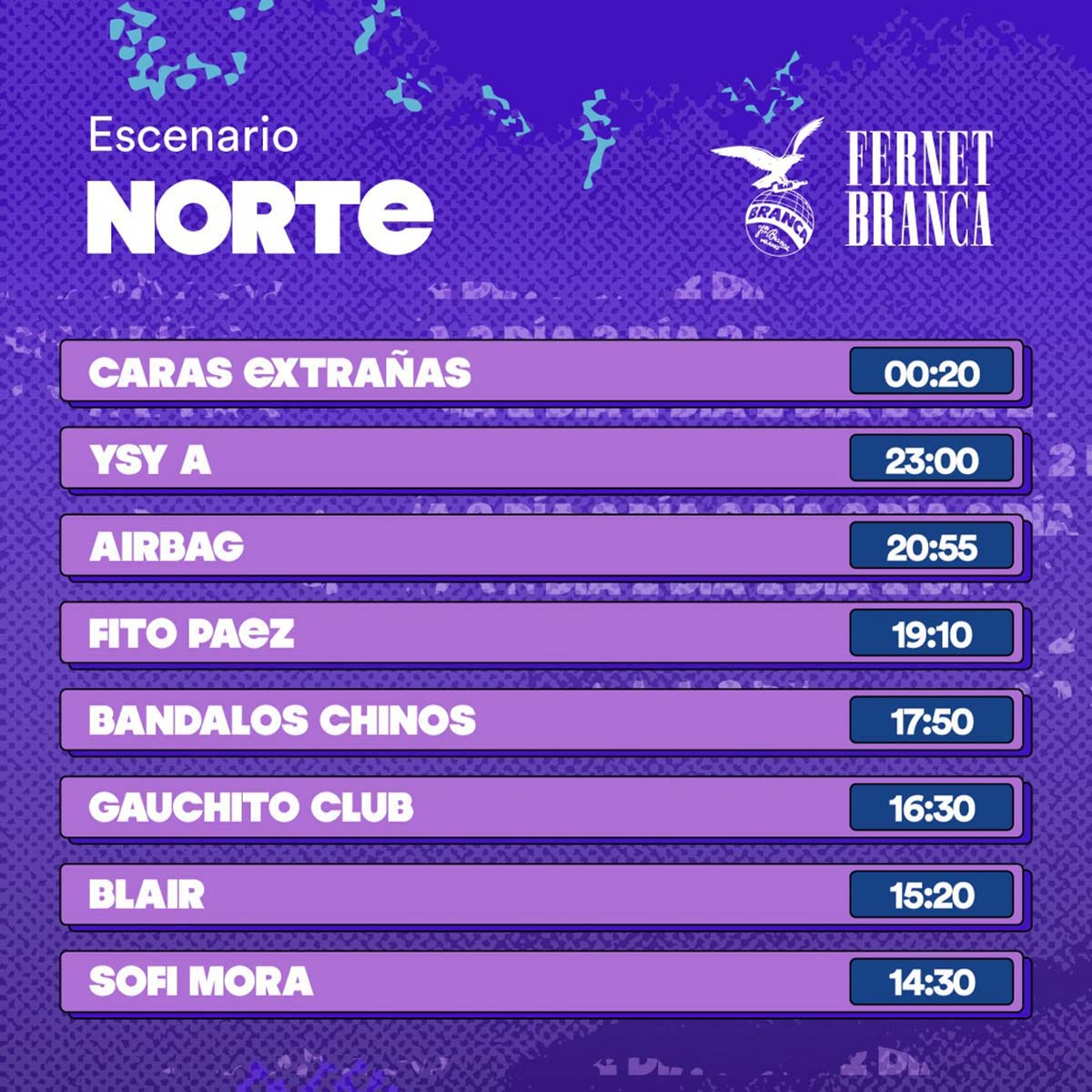 Line Up, Cronograma y Horarios de la Grilla del Día domingo 15 de febrero del Cosquín Rock 2026 - Escenario Norte
