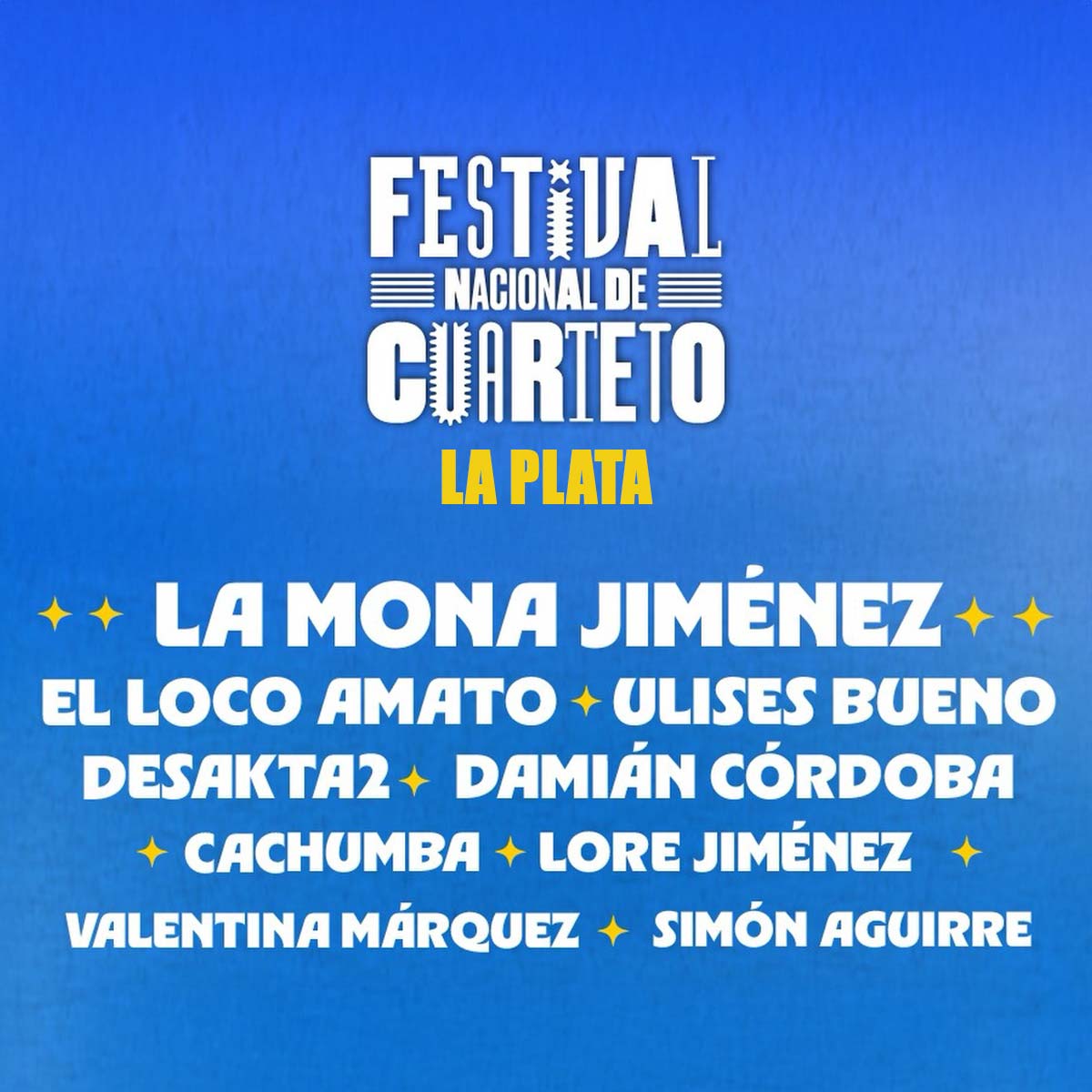 Grilla Artistas Festival Nacional De Cuarteto 2026 en La Plata