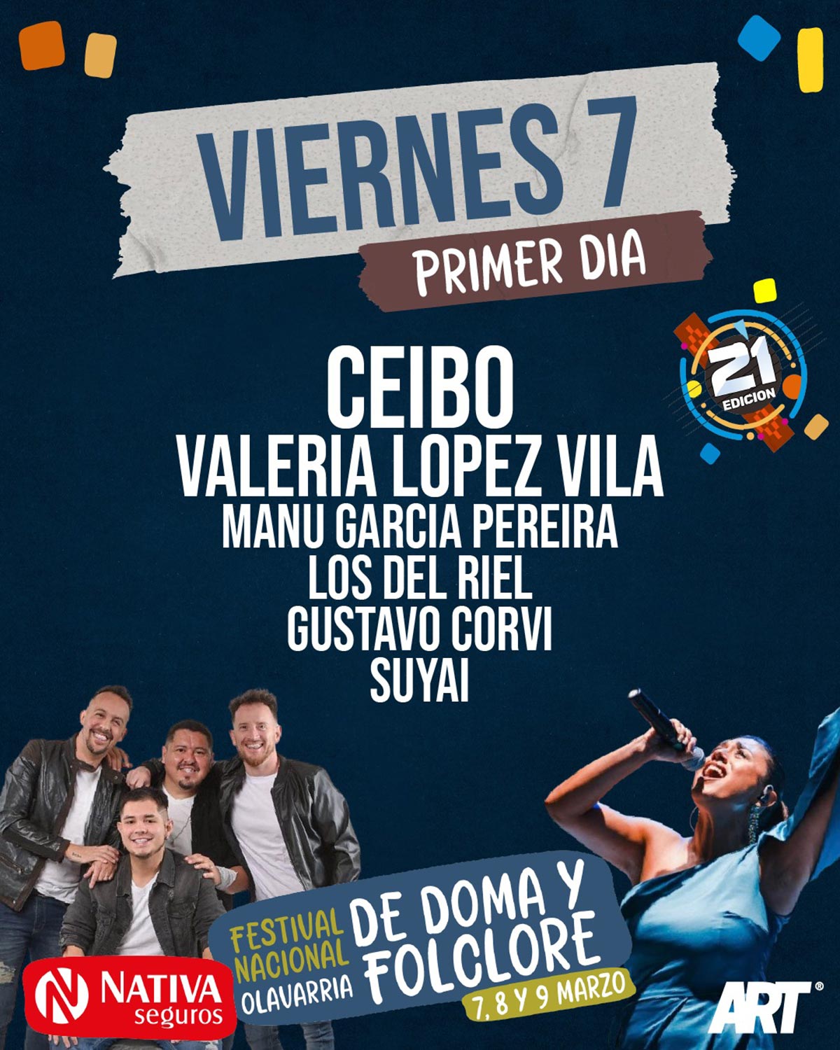 Grilla Artistas Festival de Doma y Folclore de Olavarria viernes 7 de marzo de 2025 *REPROGRAMADO PARA EL SABADO 8*