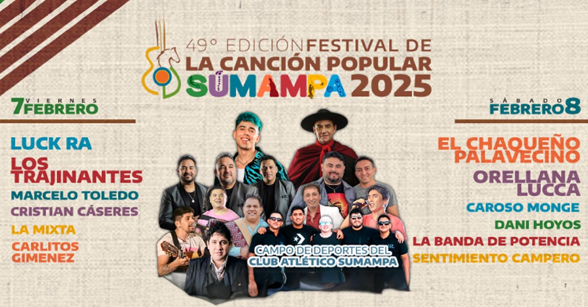 Grilla Artistas Festival de la Canción Popular 2025