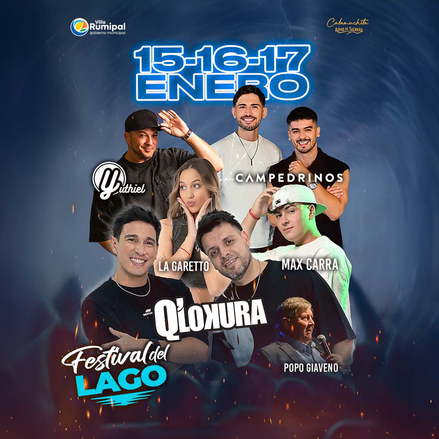 Grilla Artistas Festival Del Lago de Villa Rumipal 2026