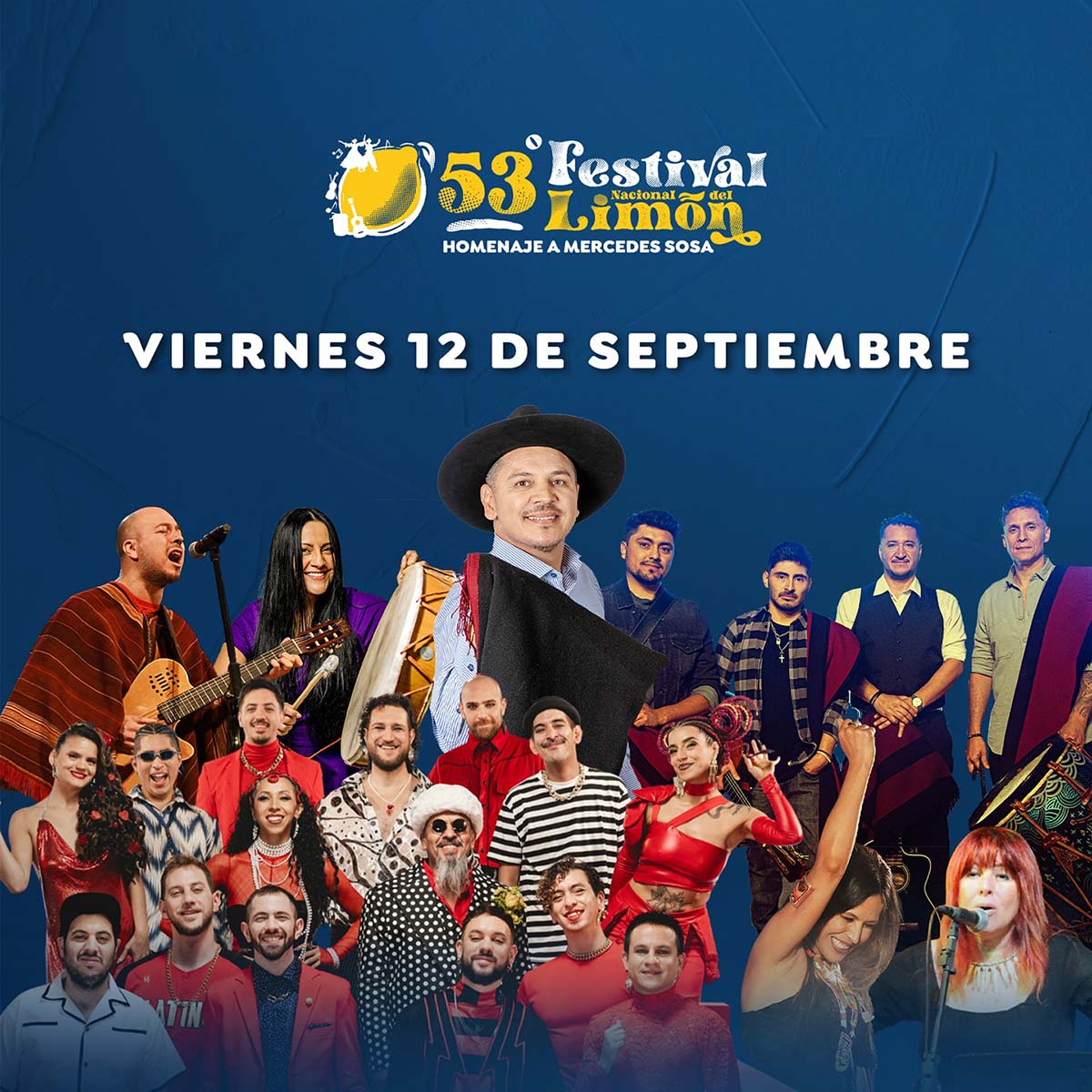 Grilla Artistas Festival Del Limón de Tafí Viejo viernes 12 de septiembre de 2025