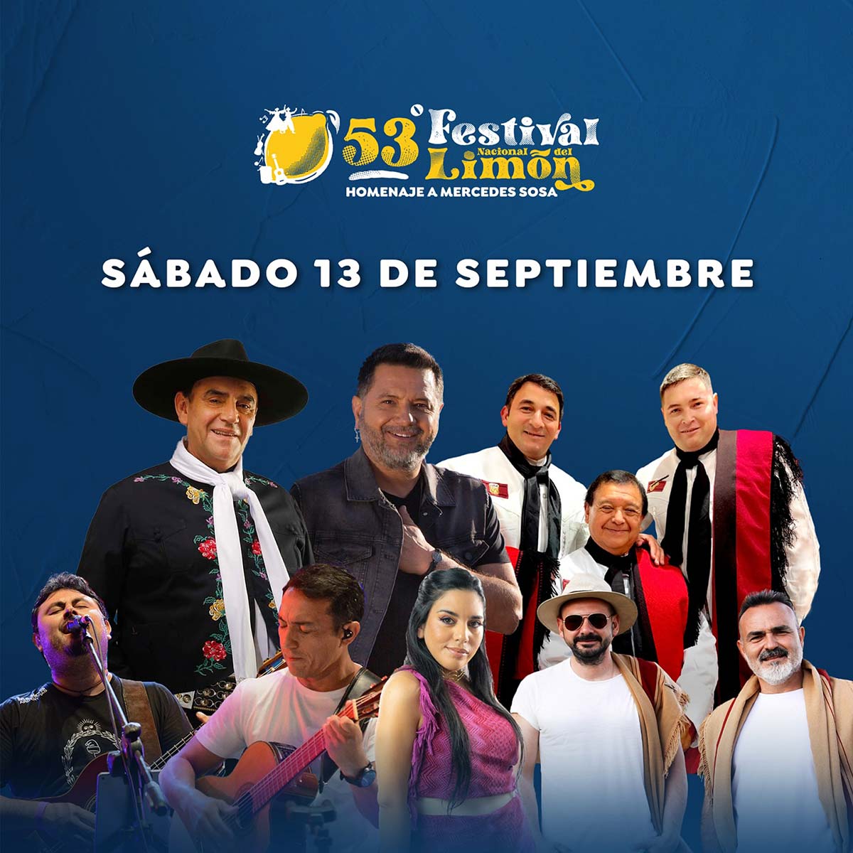 Grilla Artistas Festival Del Limón de Tafí Viejo sábado 13 de septiembre de 2025