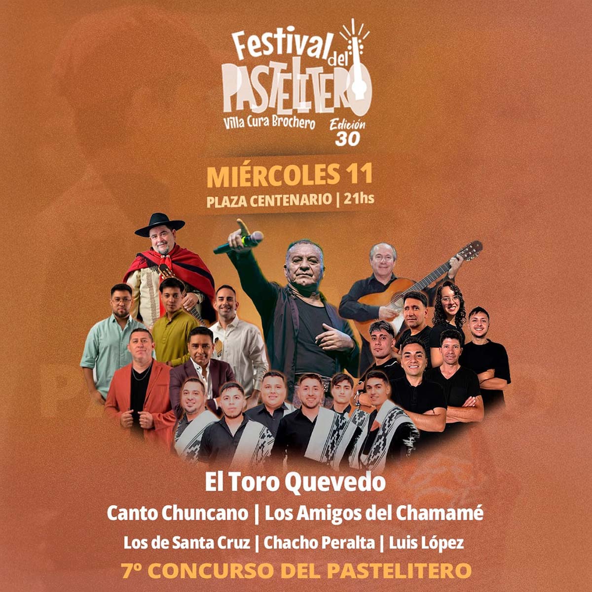 Grilla Artistas Festival Del Pastelitero miércoles 11 de febrero de 2026