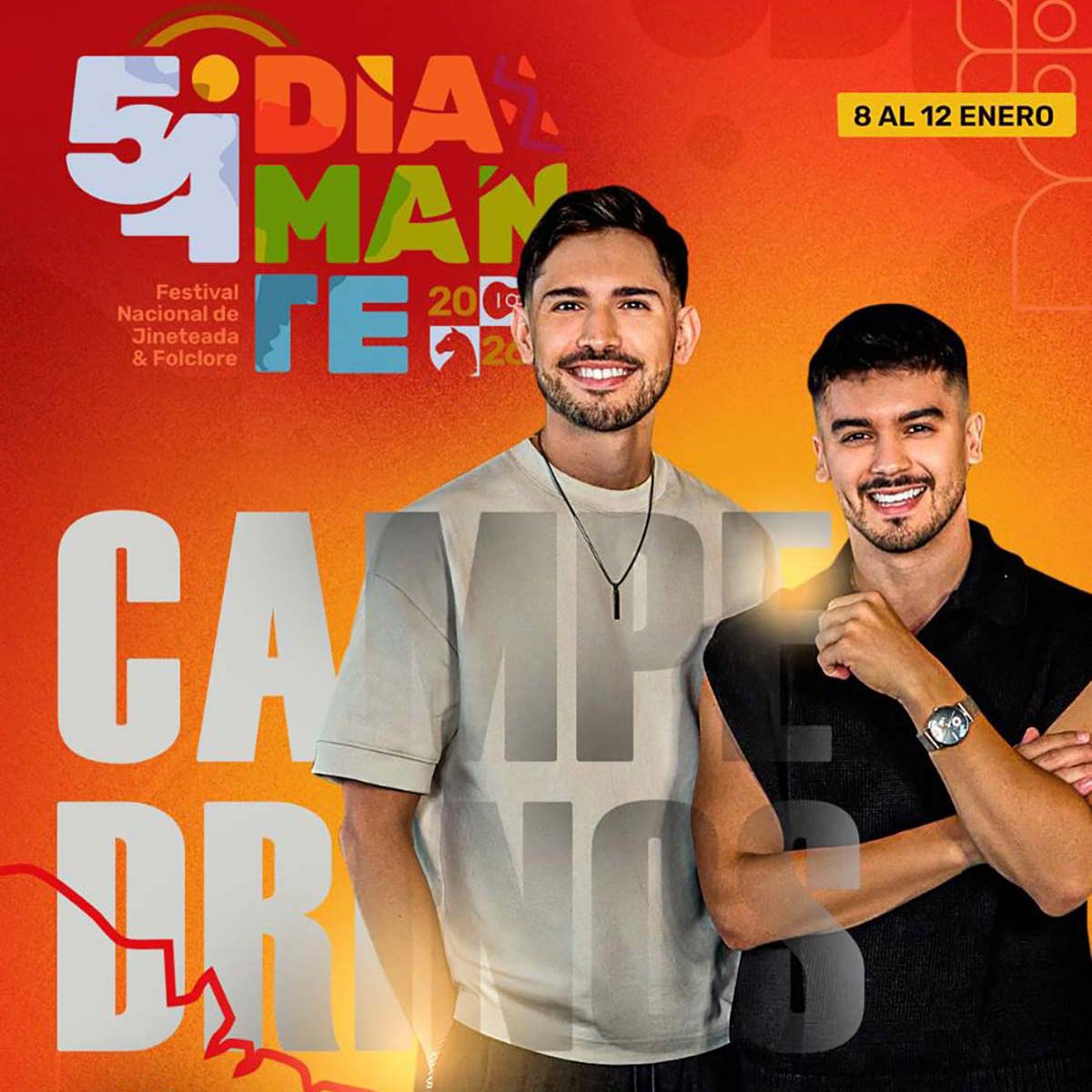 Grilla Artistas Festival Diamante jueves 8 de enero de 2026