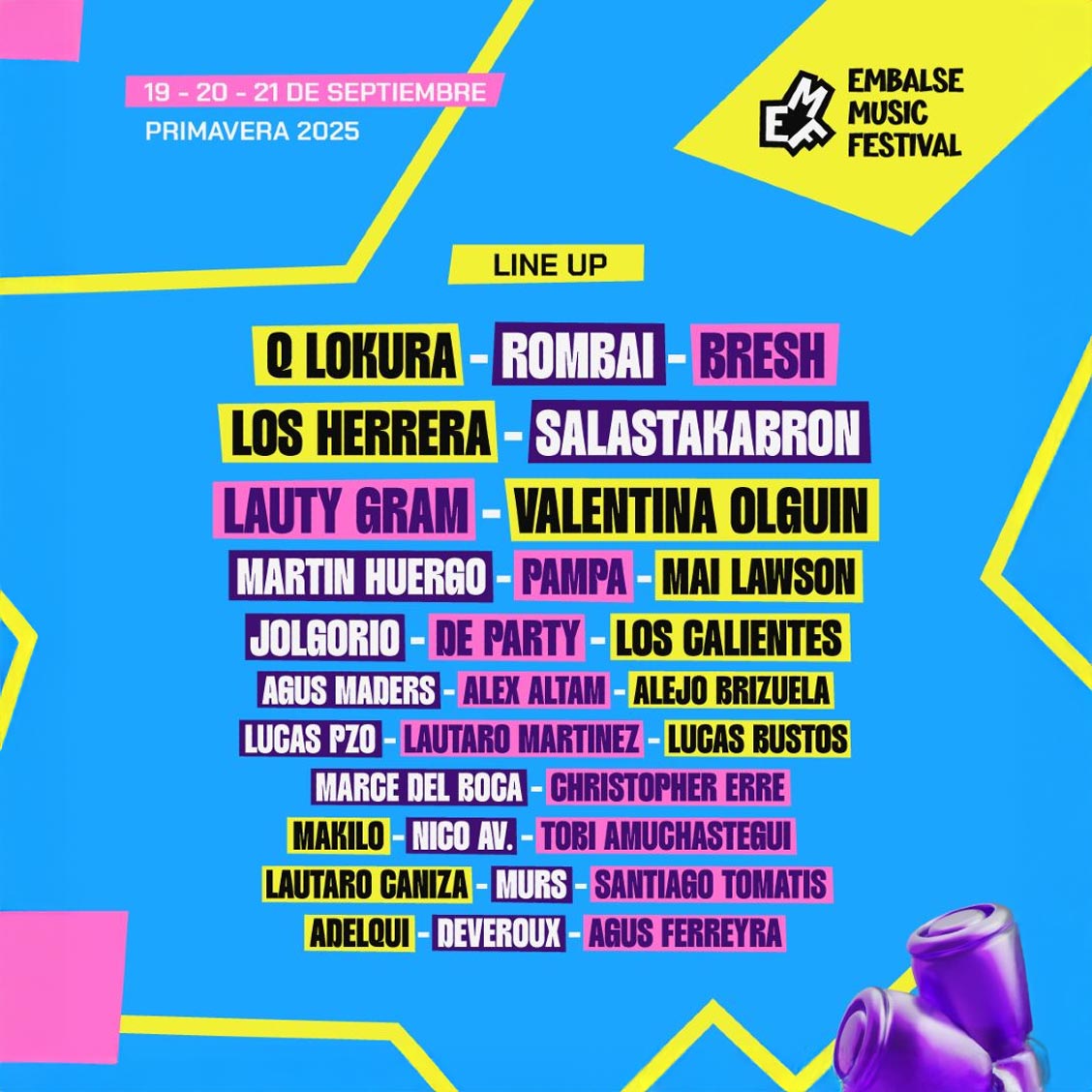 Grilla Artistas Festival Embalse Music Festival 2025