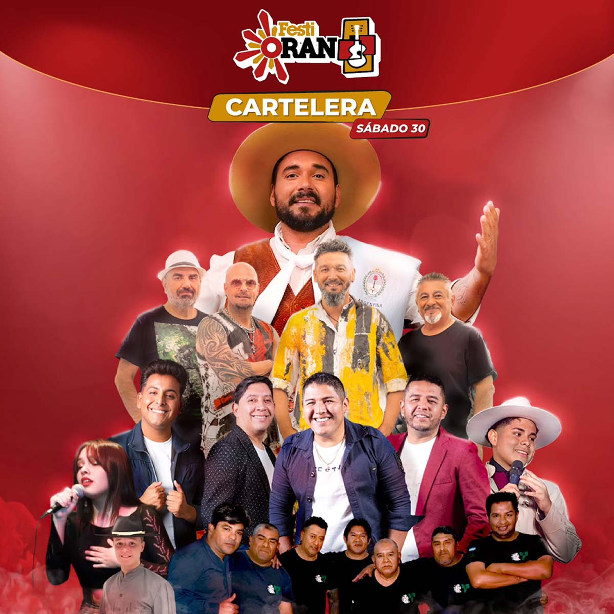 Grilla Artistas Festival Festioran sábado 30 de agosto de 2025