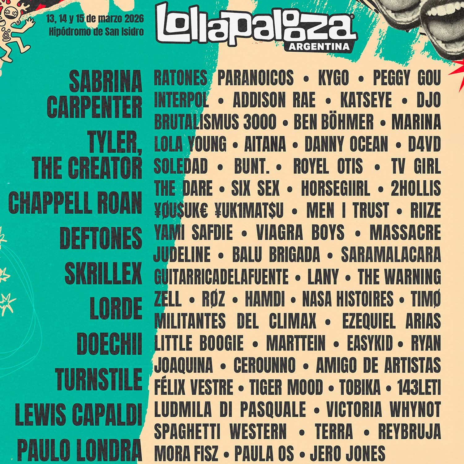 Grilla Festival Lollapalooza Argentina 2026