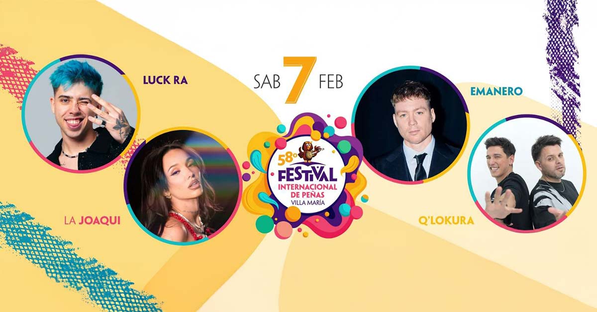 Entradas Festival Villa María sábado 7 de febrero de 2026