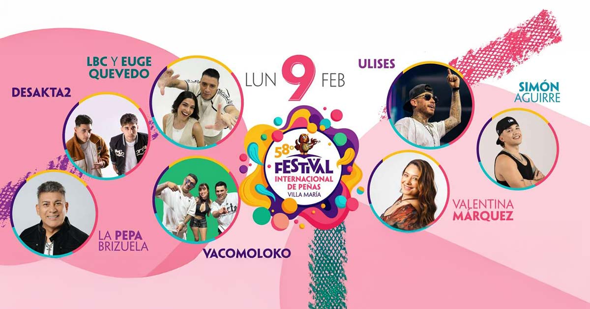 Entradas Festival Villa María lunes 9 de febrero de 2026