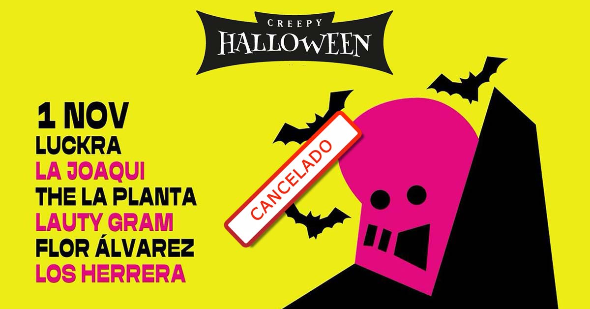 Grilla Artistas Fiesta Creepy Halloween sábado 1 de noviembre de 2025 <span style='color:red;'>¡CANCELADO!</span>