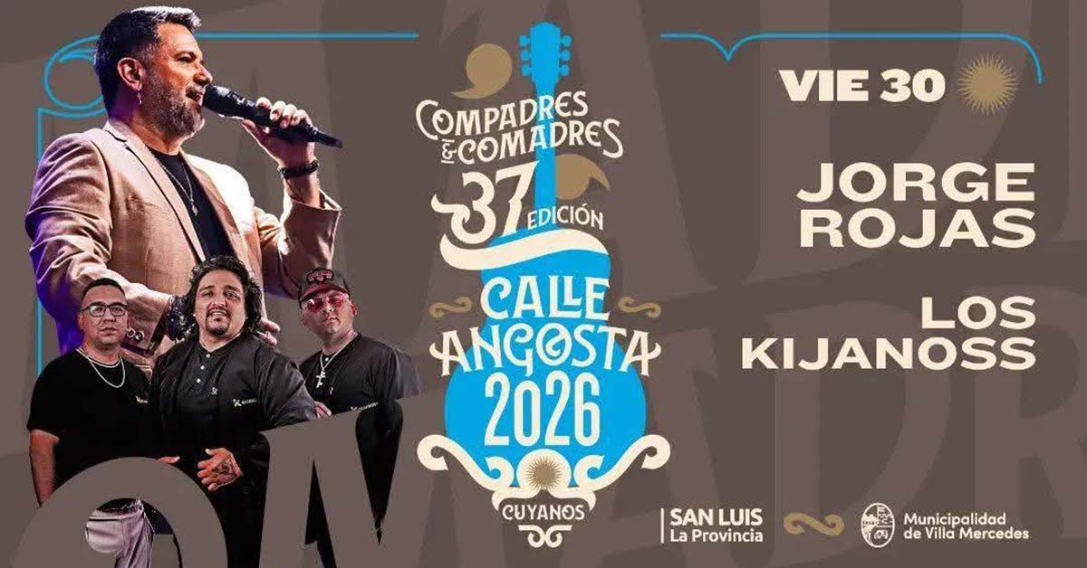 Grilla Artistas Fiesta De La Calle Angosta viernes 30 de enero de 2026