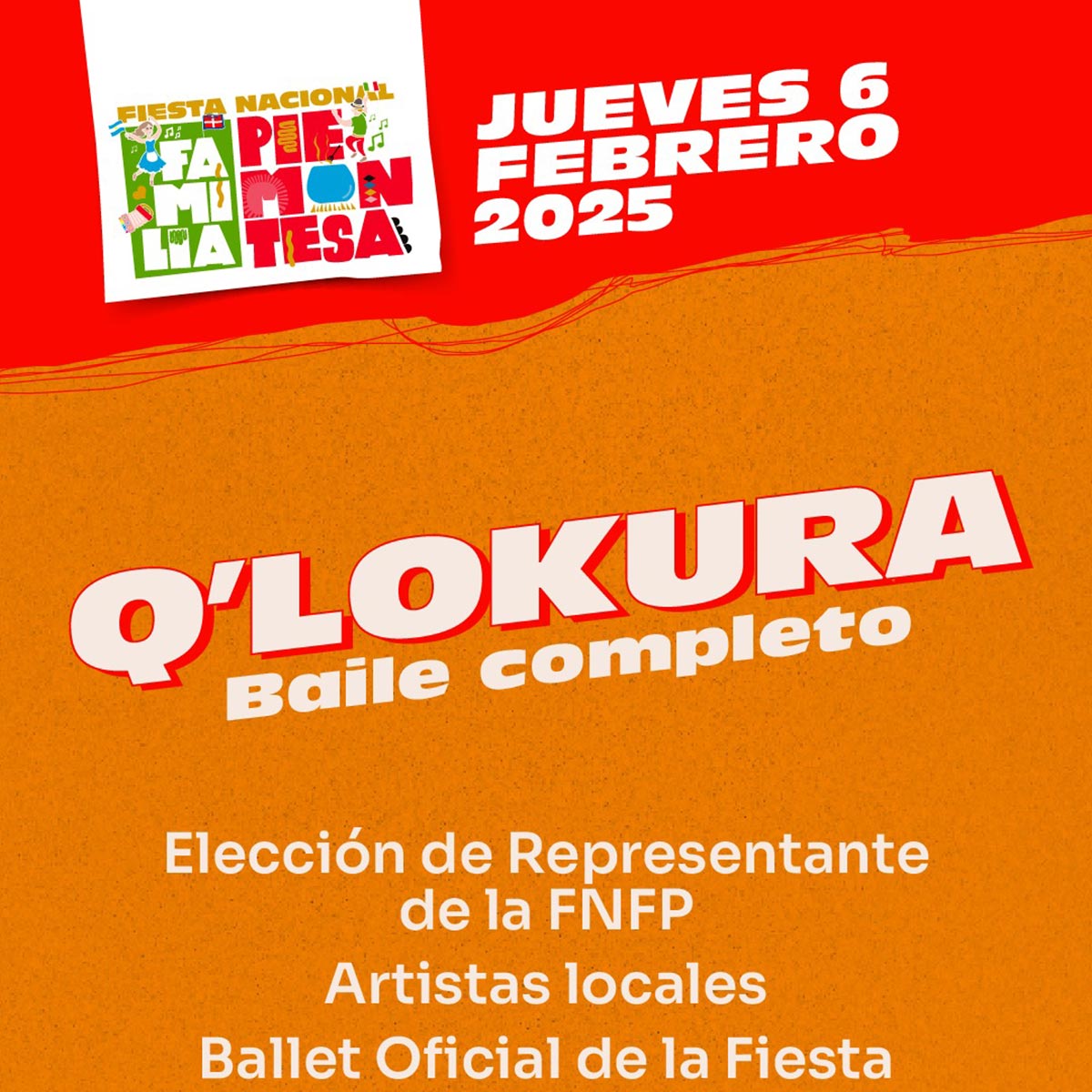 Grilla Artistas Fiesta de la Familia Piamontesa jueves 6 de febrero de 2025