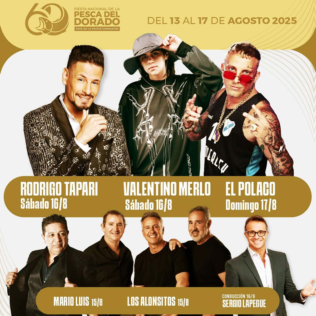 Grilla Artistas Fiesta De La Pesca del Dorado 2025