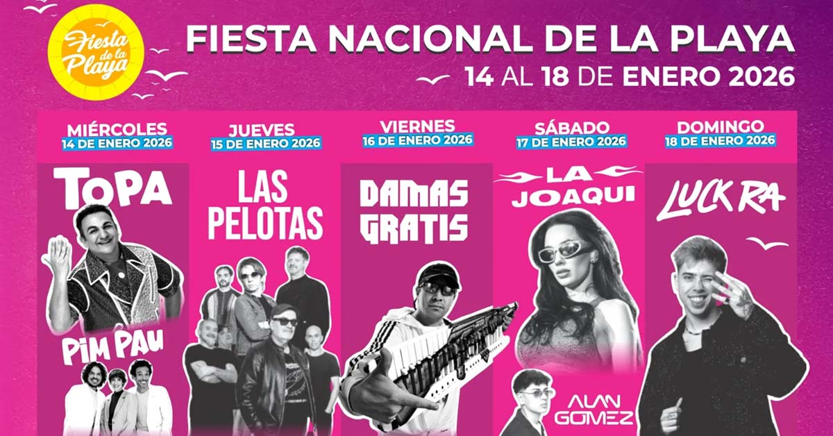 Grilla Artistas Fiesta de la Playa de Río 2026