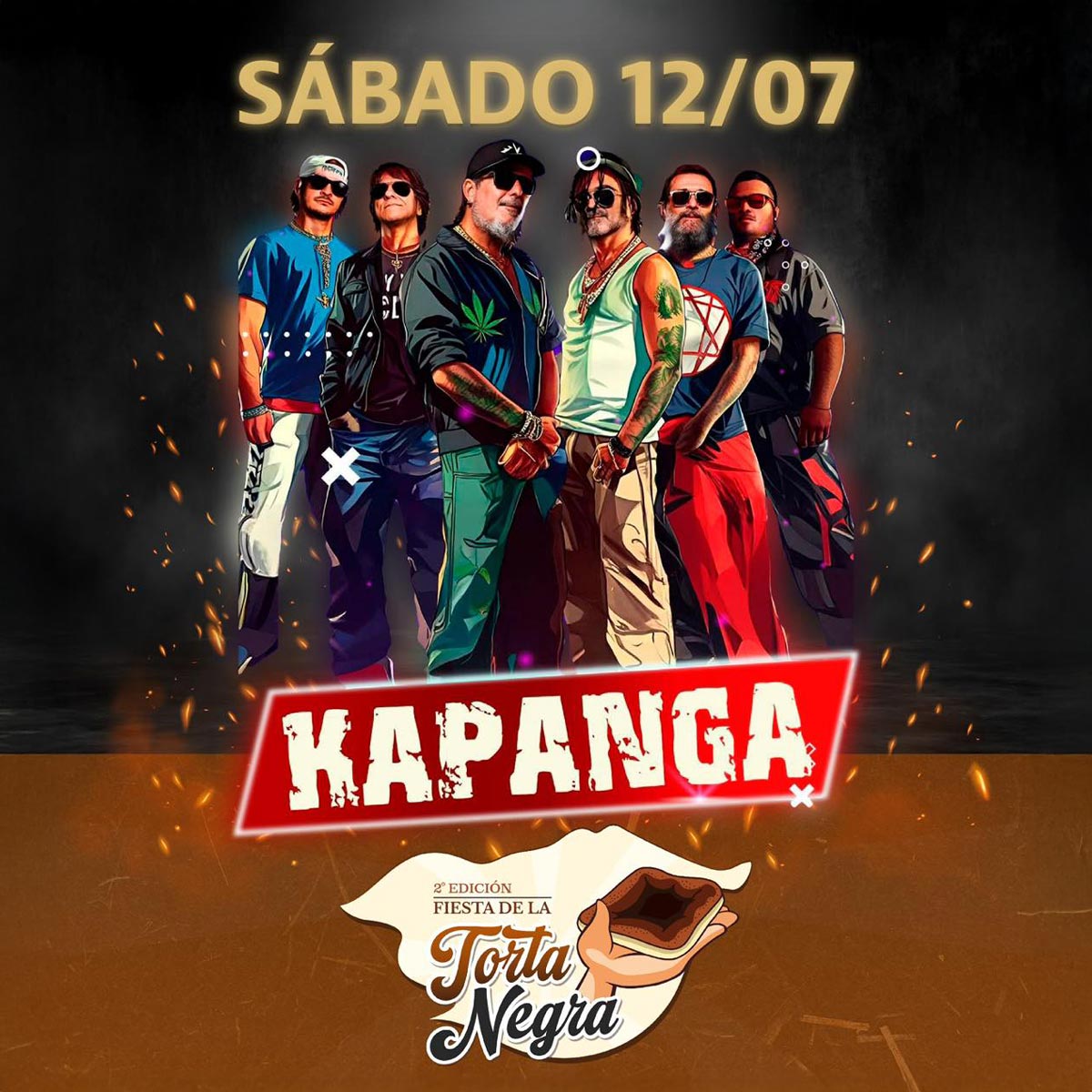 Grilla Artistas Fiesta de la Torta Negra de San José De Feliciano sábado 12 de julio de 2025