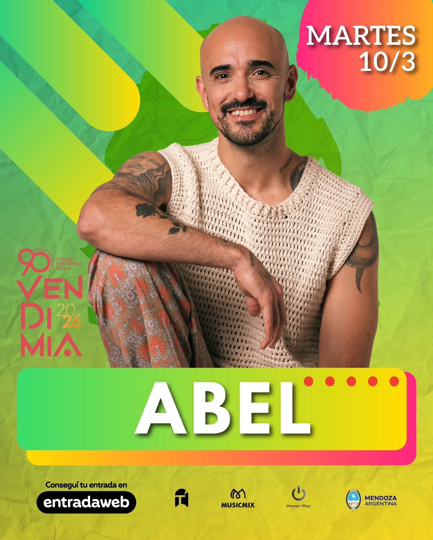 Grilla Artistas Fiesta Vendimia martes 10 de marzo de 2026