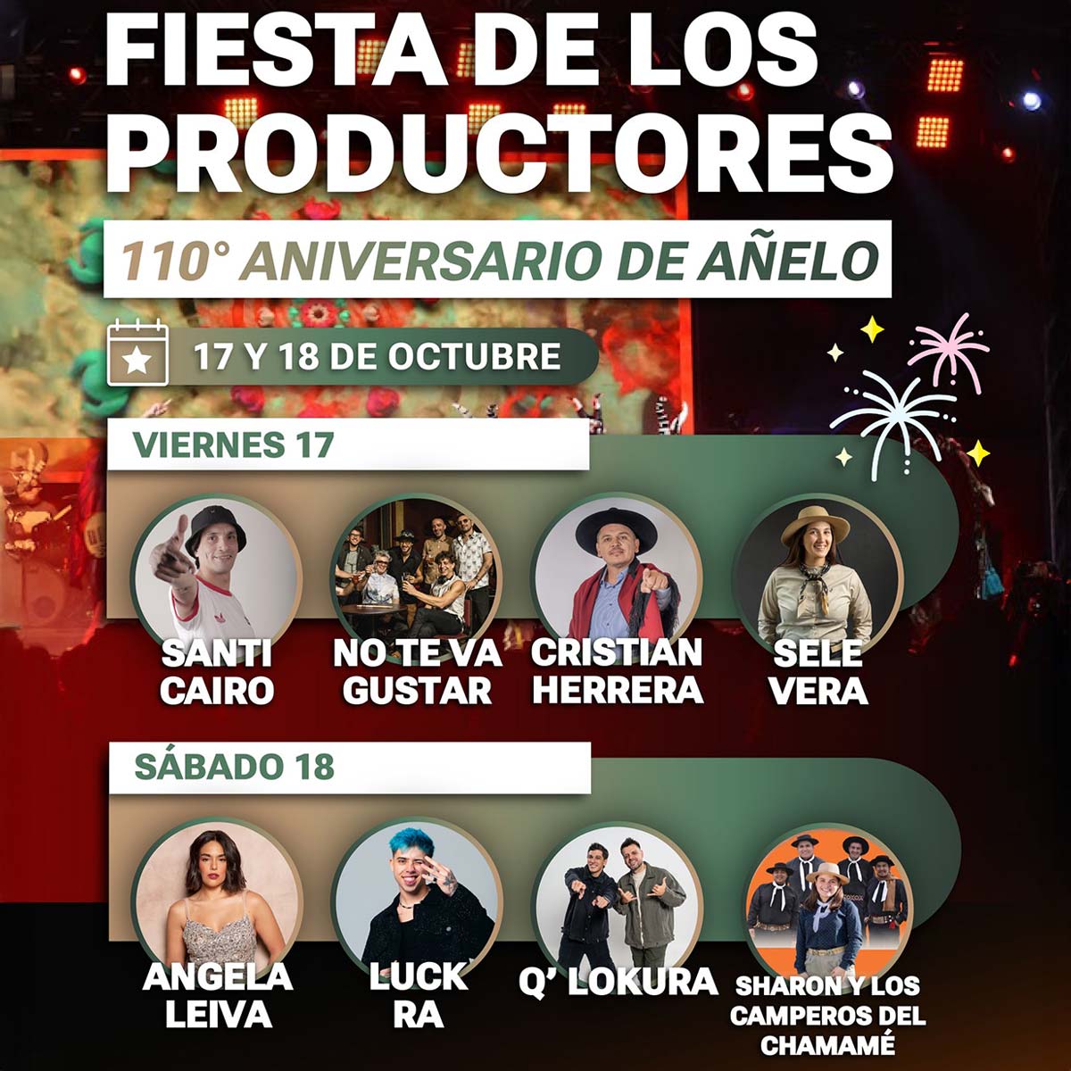 Grilla Artistas Fiesta De Los Productores  2025