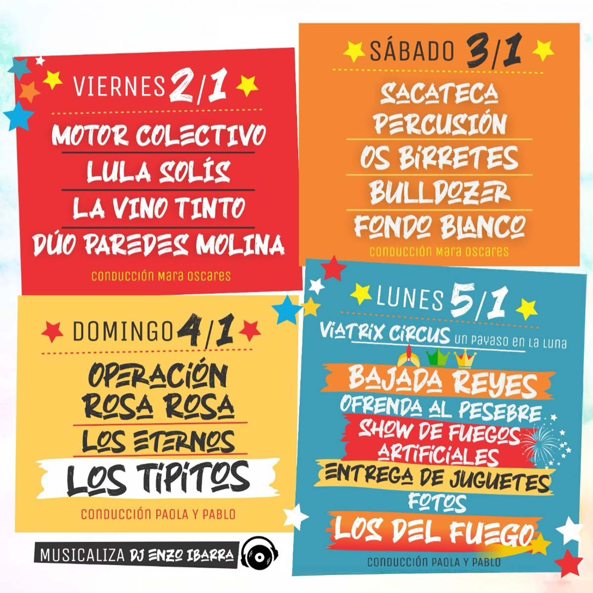 Grilla Artistas Fiesta De Reyes Magos 2026