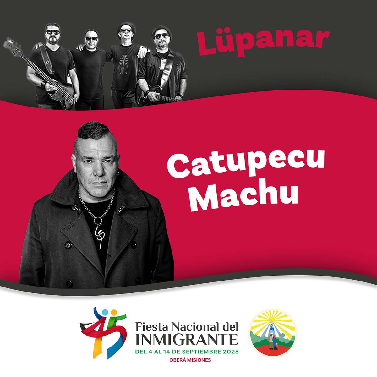 Grilla Artistas Fiesta Del Inmigrante de Oberá sábado 6 de septiembre de 2025