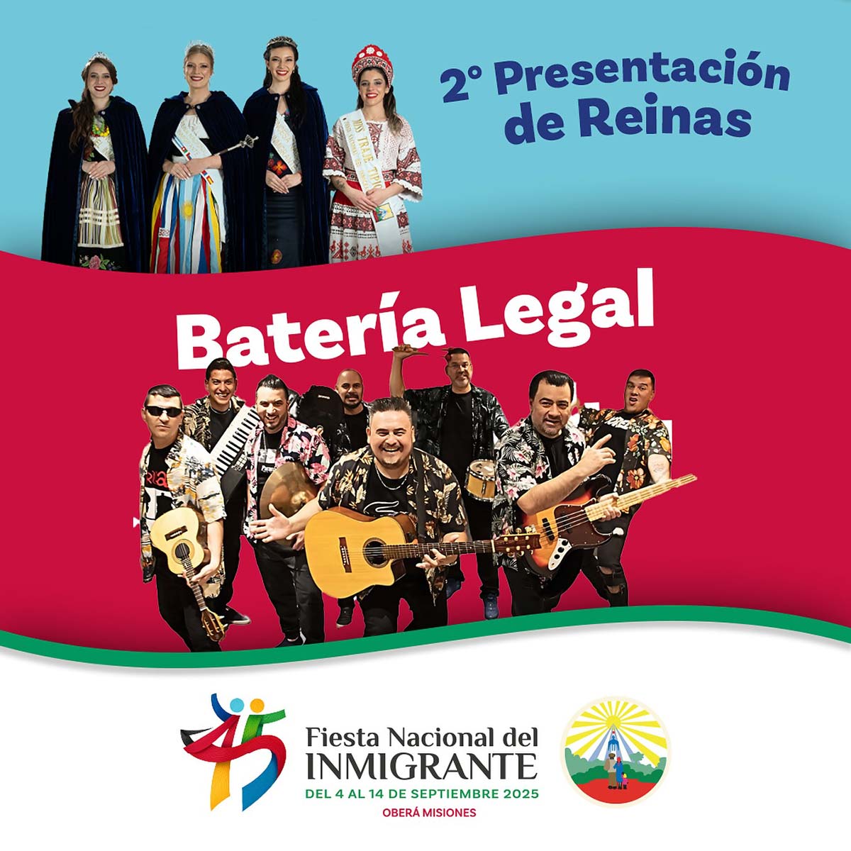 Grilla Artistas Fiesta Del Inmigrante de Oberá domingo 7 de septiembre de 2025
