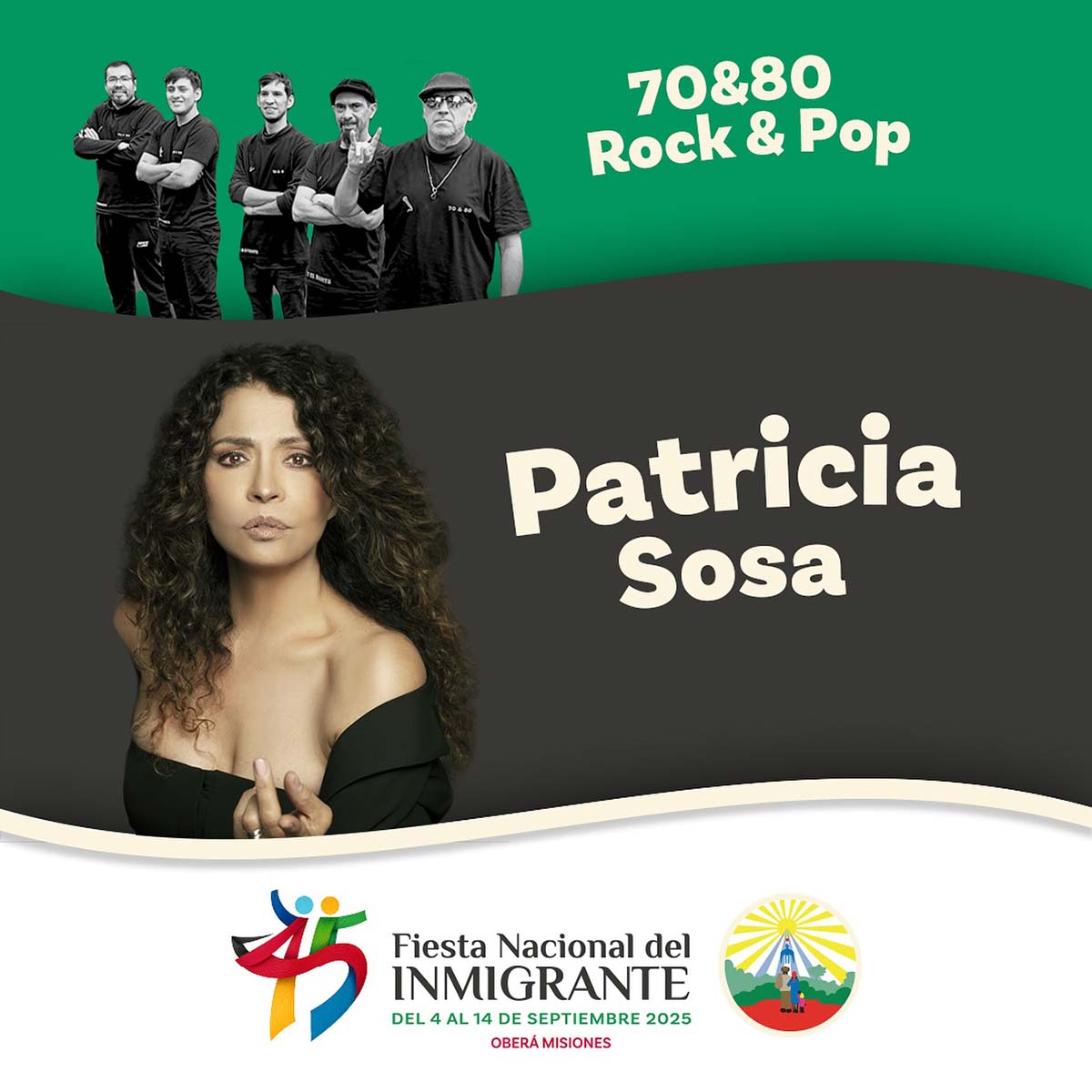Grilla Artistas Fiesta Del Inmigrante de Oberá jueves 11 de septiembre de 2025