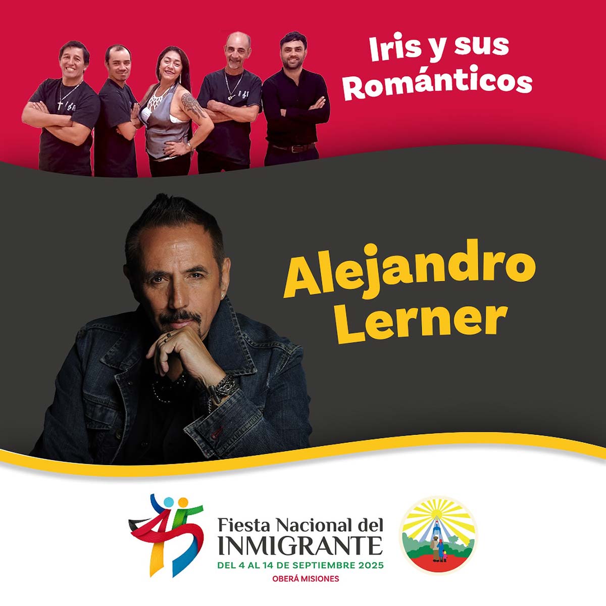 Grilla Artistas Fiesta Del Inmigrante de Oberá sábado 13 de septiembre de 2025