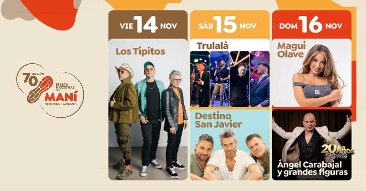 Grilla Artistas Fiesta Del Maní de Hernando 2025
