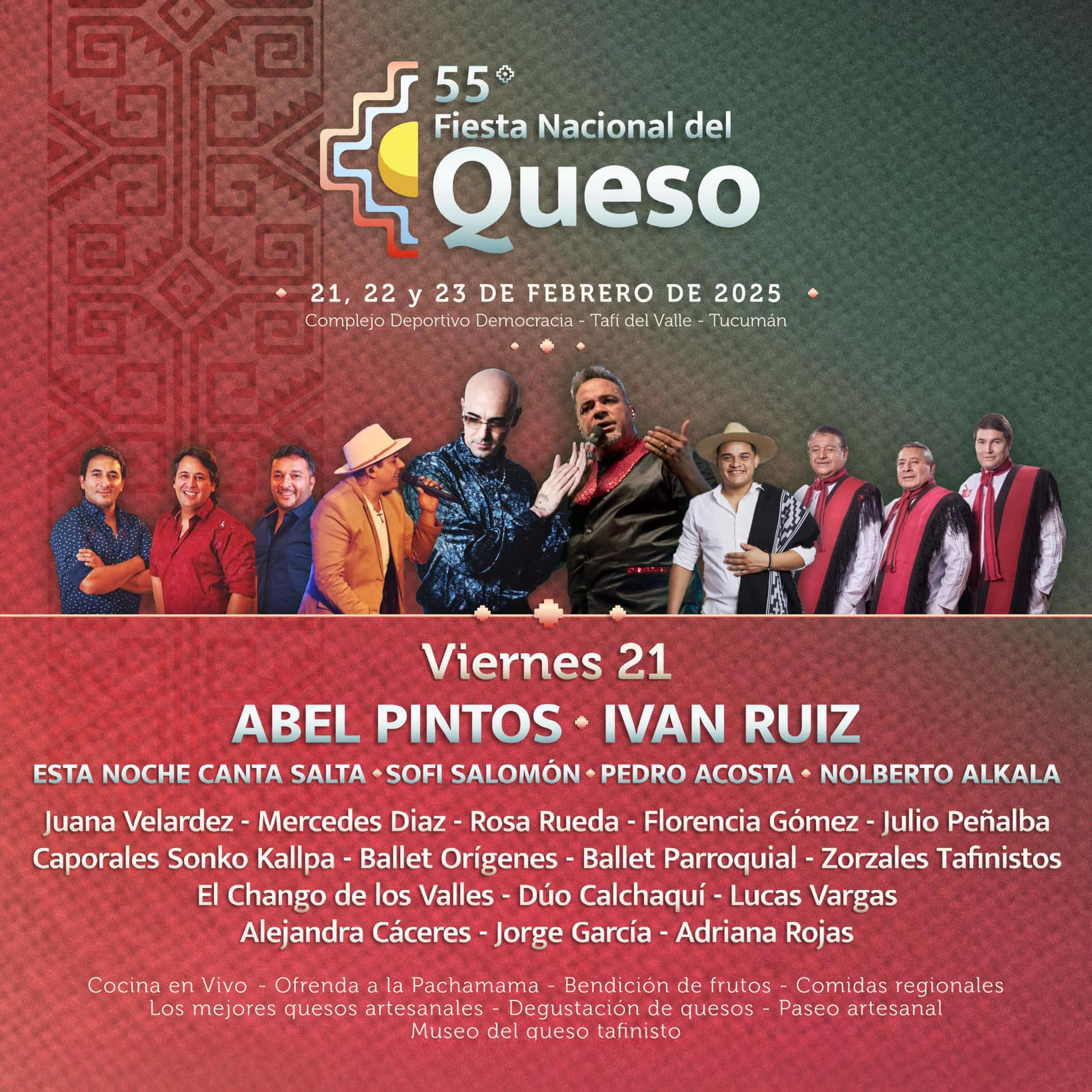 Grilla Artistas Festival Fiesta del Queso viernes 21 de febrero de 2025