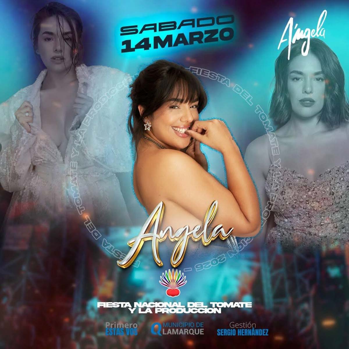 Grilla Artistas Fiesta del Tomate y la Producción de Lamarque sábado 14 de marzo de 2026