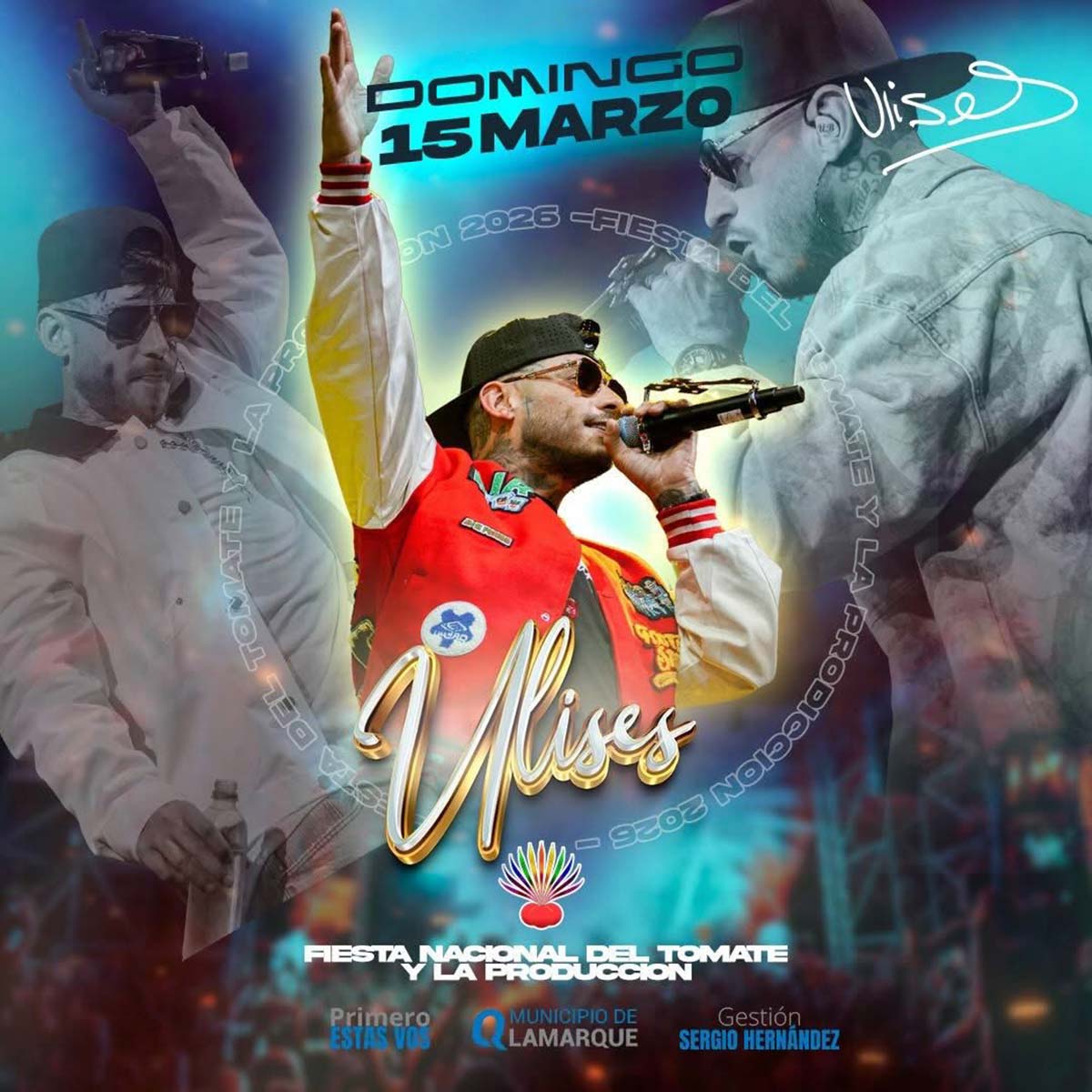 Grilla Artistas Fiesta del Tomate y la Producción de Lamarque domingo 15 de marzo de 2026