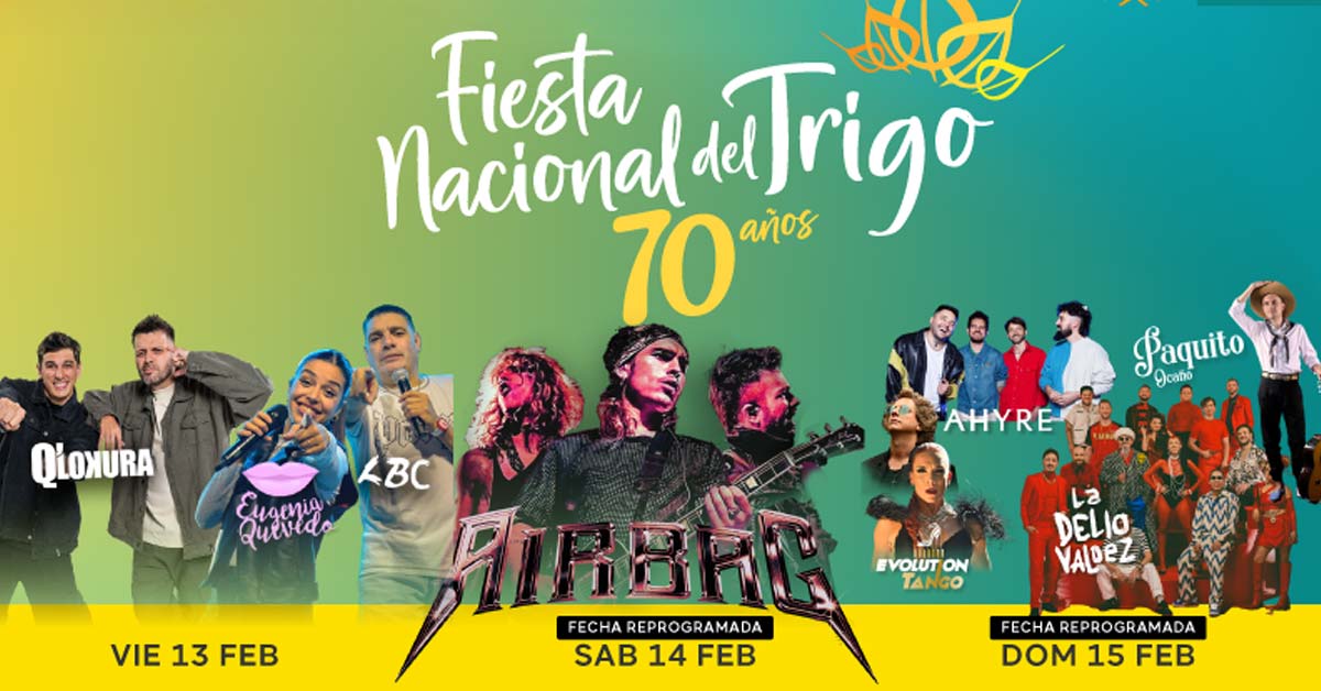 Grilla Artistas Fiesta del Trigo 2026
